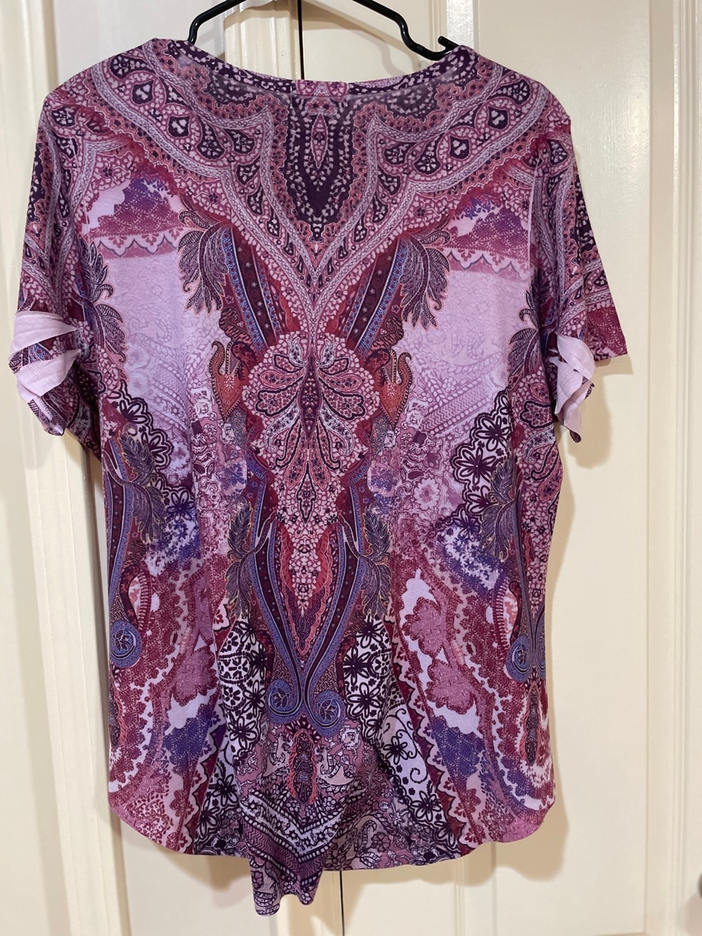 One world Purple Paisley Short-Sleeve Women’s Top